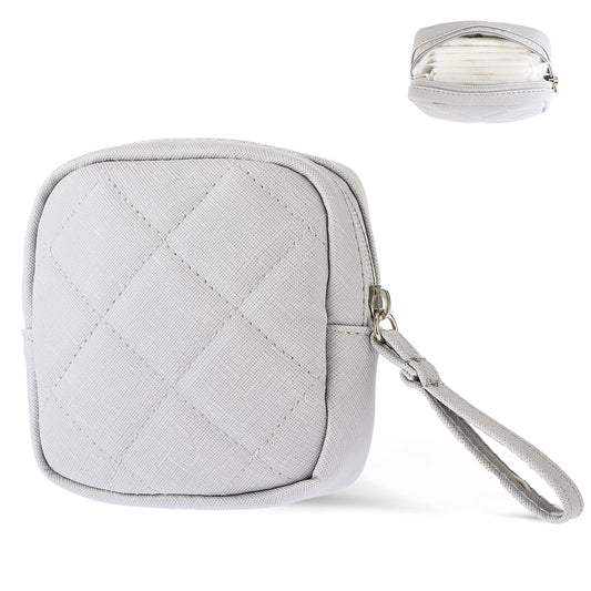 Bewudy Sanitary Pad Storage Bag, Portable Sanitary Napkin Tampon Storage Bag, Period Bags for Teen Girls Women Ladies, Sanitary Pad Bags for Period for School Travel(Grey)
