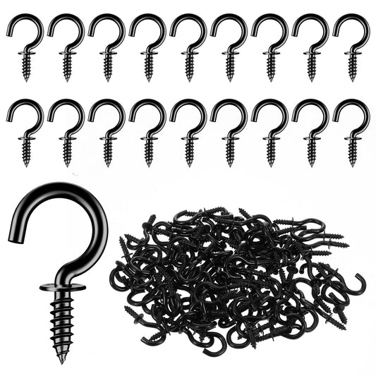 HJZHII Pack of 100 Small Screw Hooks, Small Hooks for Screws, Small Ceiling Hooks, Eye Screws, Mini for Wood, In Hooks, Hanging Plants, Art, Decorations, Keys, Christmas Decoration