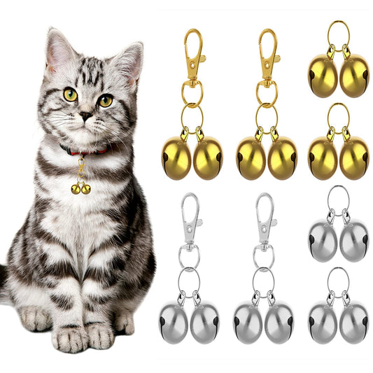 Molain 16 Bells Cat Dog Collar Bells, 8 Sets Jingle Bell for Cat Collar Dog Collar Charms Colourful Small Bells with Clasps Pet Collar Accessories Festival Party DIY Decoration (16 Bells)