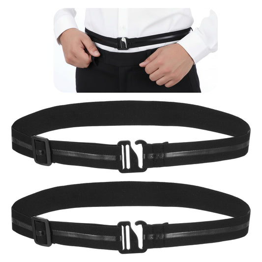Molain 2 Pcs Shirt Stay Belts for Men, Shirts Stays Keep Shirts Tucked In, Adjustable Non-Slip Elastic Shirt Holders Professional Dress Shirst Tuck Band for Law Enforcement & Casual Wear