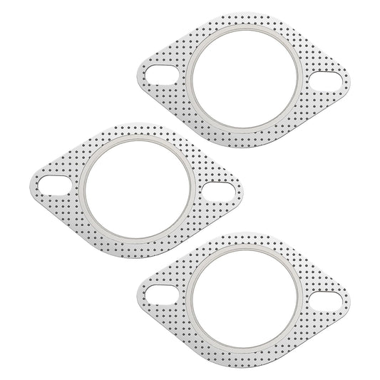 Jeffdad 3 Pcs Car Exhaust Gasket, Ultra Seal 2-Bolt Exhaust Flange Gasket Standard Exhaust Gasket, Gasket Car Accessories Made of High Temp Gasket Material(2.5in)