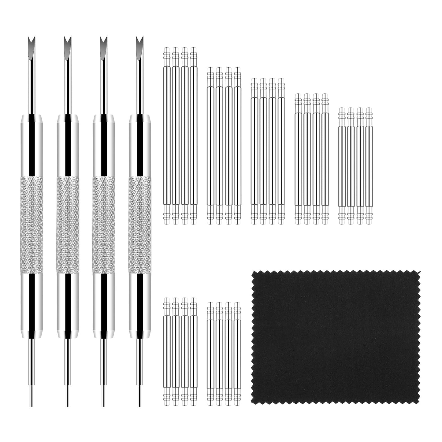 Giantree 32Pcs Watch Strap Pins, Spring Bar Tool, Watch Pins Watch Tool Kit Double-Ended Watch Spring Bar Tool, Watch Band Adjustment Tool for Watch Bracelet Repairing Replacement Sizing