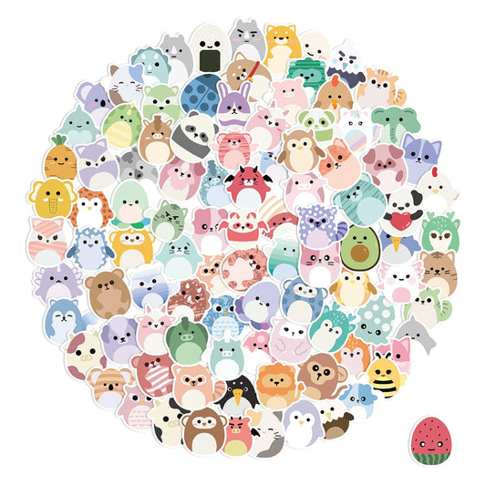 simarro 100 Pcs Cute Stickers Pack, Cartoon Animal Stickers for Kids, Vinyl Waterproof Aesthetic Sticker Decals, Kawaii Water Bottle Stickers for Kids Teens