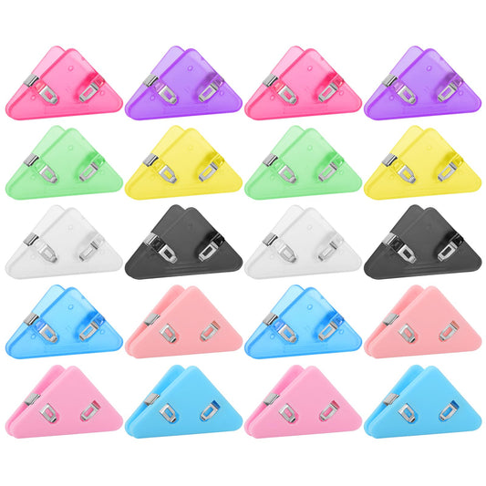 Amaxiu 20pcs Corner Paper Clips - Prevent Books Curling, Triangle File Corner Clip Bookmark Colorful Document Clip Protection Book Page Clip for Binder Office Classroom Students Reading Teacher Gift