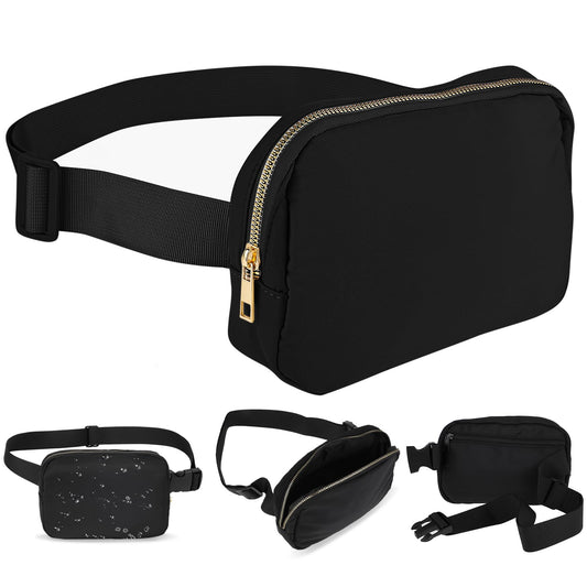 Amaxiu Crossbody Belt Bag for Women Men, Waterproof Sling Bags Cross Body Fanny Pack, Mini Waist Packs Purses with Adjustable Straps for Running, Hiking, Dog Walking, Travelling, Workout(Black)