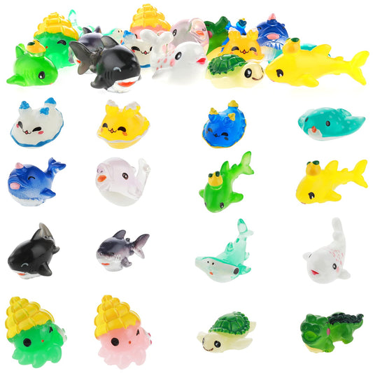 TIESOME 16Pcs Miniature Ocean Animals Dollhouse Accessories, 1:12 Scale RealisticResin Mini Animals Figurines Dollhouse Decorations Miniature Gnome Accessories Garden Fairy Accessory
