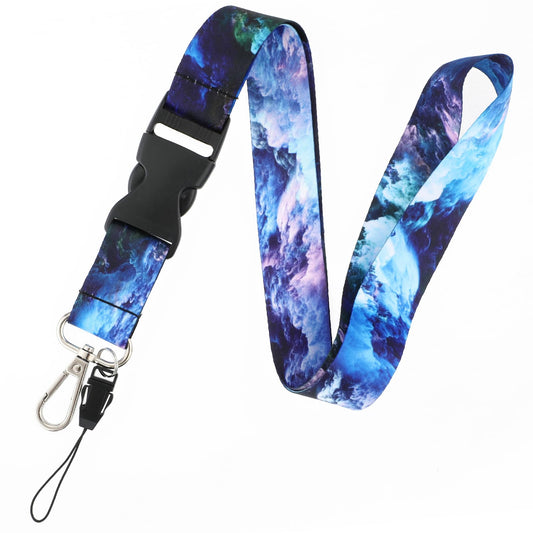 Molain Badge Lanyards with Quick Release Buckle, Starry Sky Style Lanyard with Swivel Lobster Clasp, Heavy Duty Lanyard for Keys, Mobile Lanyard for Teachers Nurse Employees Students(Starry Sky-04)