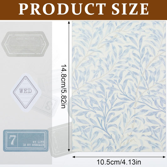 AOZUO Scrapbook Papers, 80pcs Vintage Floral Textured Paper Label Stickers Set Decorative Aesthetic Stationery Planner Scrapbooking Junk Journal Supplies for Writing Drawing DIY Art Craft(Style B)