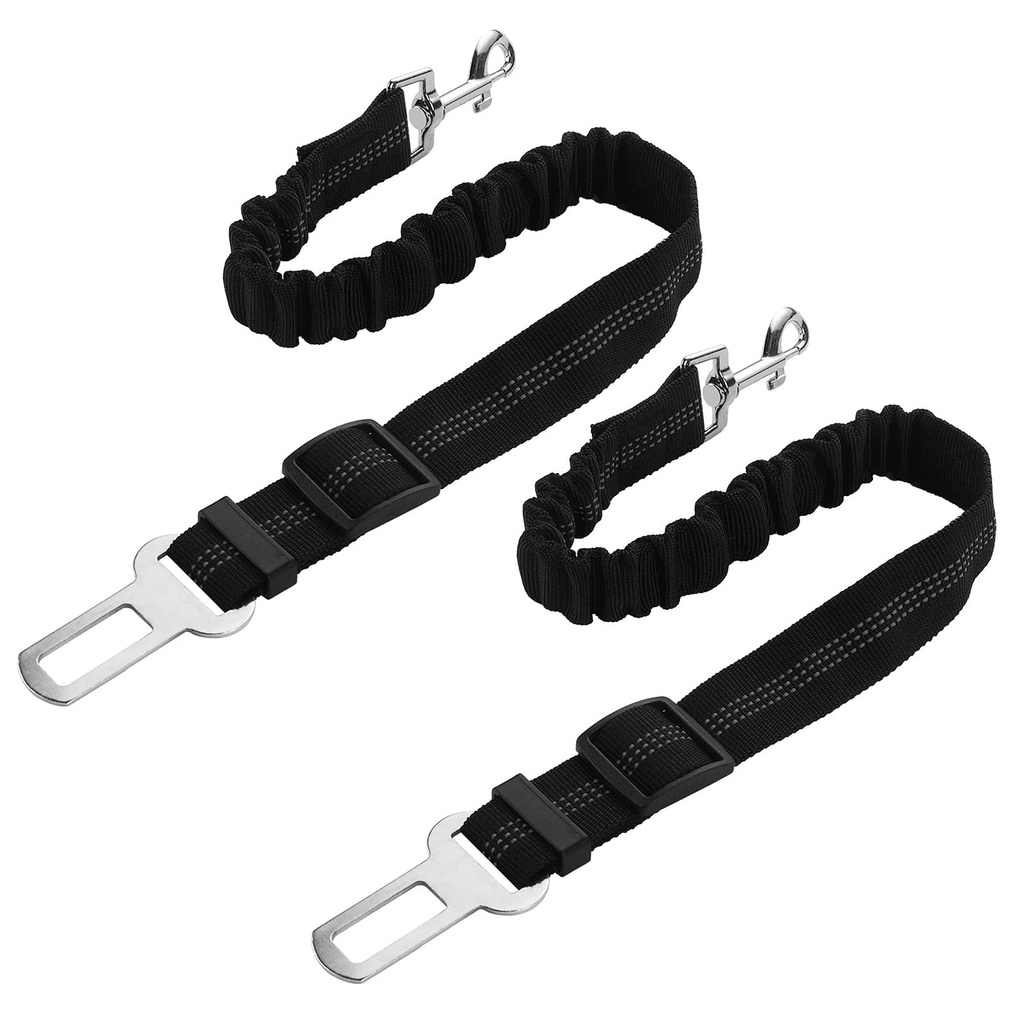 Molain Dog Seat belt for Car,2 Pack Adjustable Safety Dog Car Seatbelt Harness Dog Car Seat belt Clip Reflective Nylon Belt with Metal Buckle Heavy Duty Dog Safety lead for Large Medium Small Dogs