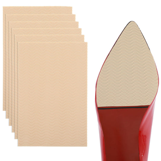 Giantree 6 Pcs Shoe Sole Protector, Self Adhesive Shoe Grips on Bottom of Shoes Non-Slip Shoe Pads Shoe Sole Guard Shoes Cushion for High-Heels Leather Shoes Anti-Slip Shoe Grips Pads for Women(Beige)