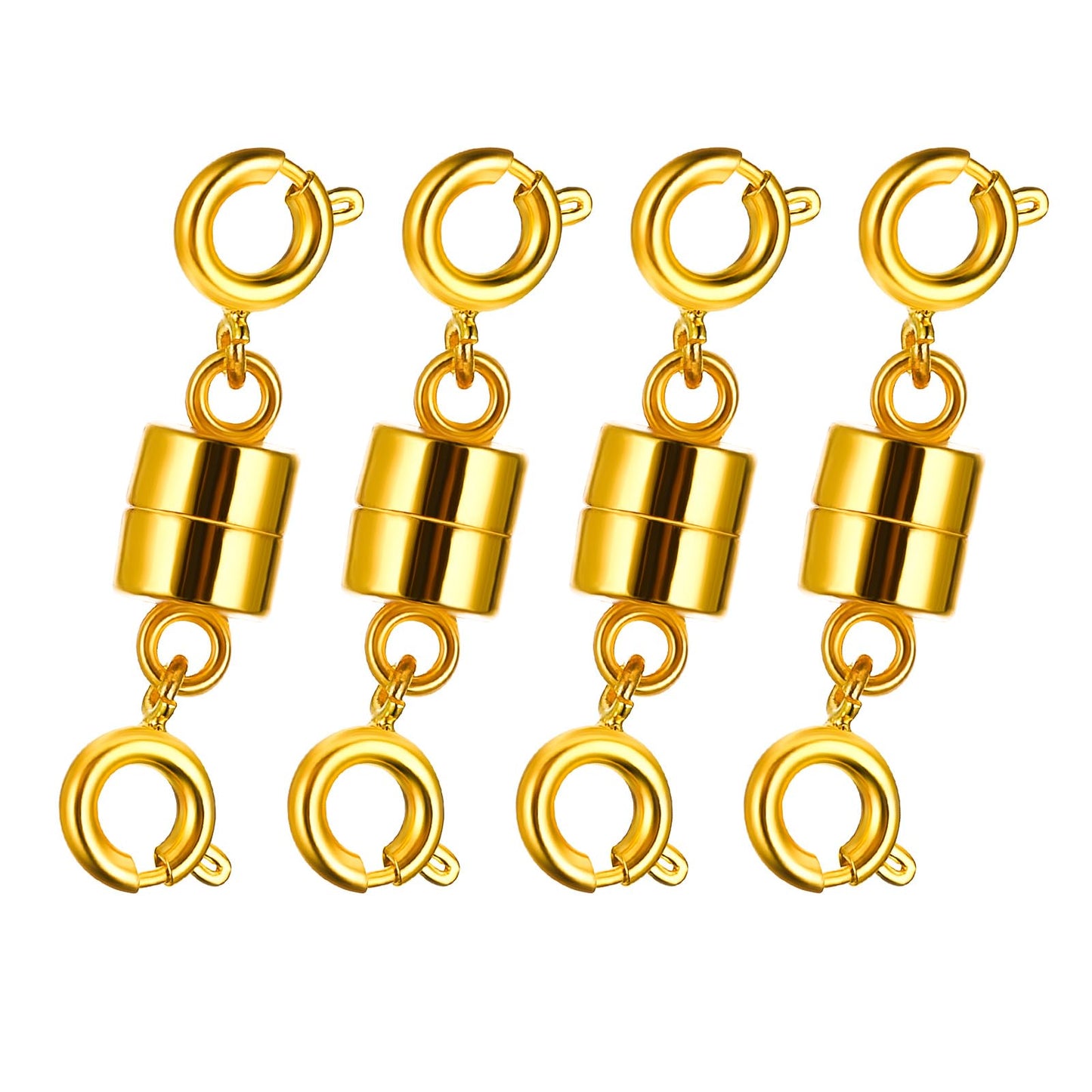 TIESOME 4PCS Double Magnetic Necklace Clasps and Closures, Necklace Extenders Magnetic Jewelry Clasps Bracelet Extender Converter for Bracelet Necklaces Chain DIY Jewelry Making(Gold)