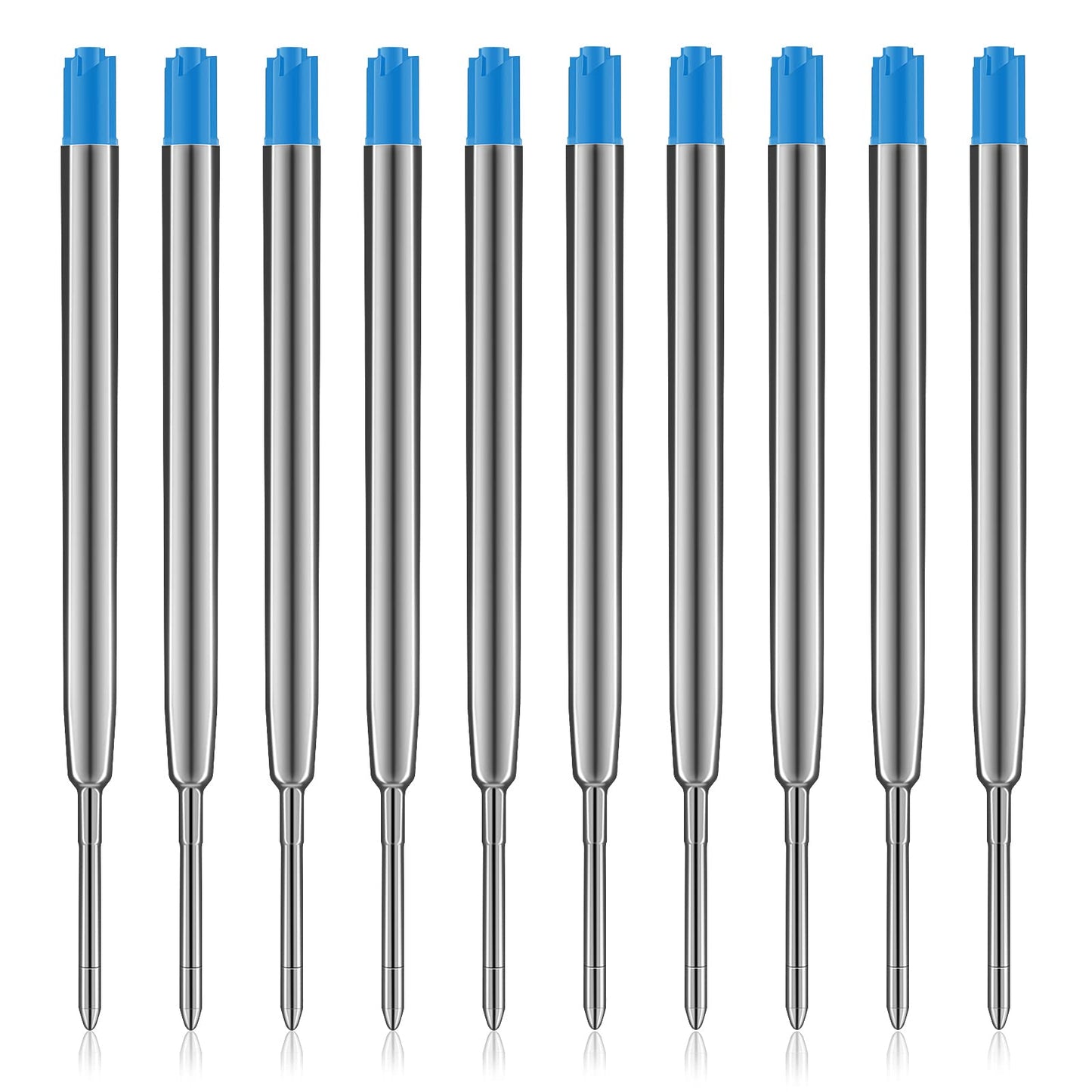 Molain Replaceable Ballpoint Pen Refills, 10 Ball Point Pen Refills, 1mm Medium Point Pen Refills, Ball Points Pen Refills, Metal Ink Pen Refills for Daily Work School Office Supplies (Blue)