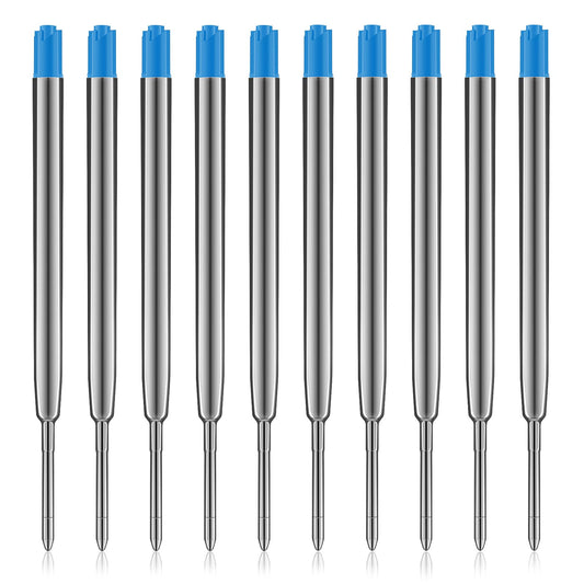 Molain Replaceable Ballpoint Pen Refills, 10 Ball Point Pen Refills, 1mm Medium Point Pen Refills, Ball Points Pen Refills, Metal Ink Pen Refills for Daily Work School Office Supplies (Blue)