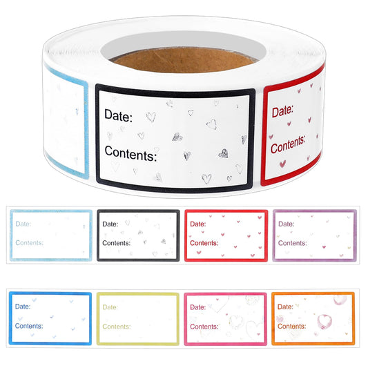 Jeffdad 500Pcs Removable Freezer Labels, Food Date Labels Freezer Labels for Food Containers Refrigerator Food Storage Labels Easy Clean No Residue ?25 x 40 mm?(style2)