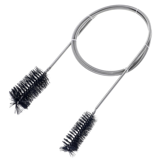Giantree Double Heads Pipe Brushes, Flexible Drain Cleaning Brush, 35.5 Inch Extra-Thick Pipe Drain Brush Water Tube Cleaning Brush for Sink Drain Curved Pipes and Slim Holes(Black)