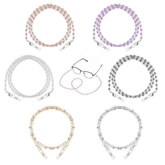 Jeffdad 8 Pcs Eyeglass Chains for Women, Beaded Eye Glasses Holders around Neck, Eyewear Glasses Strap Chain For Women Sunglasses(Set A)