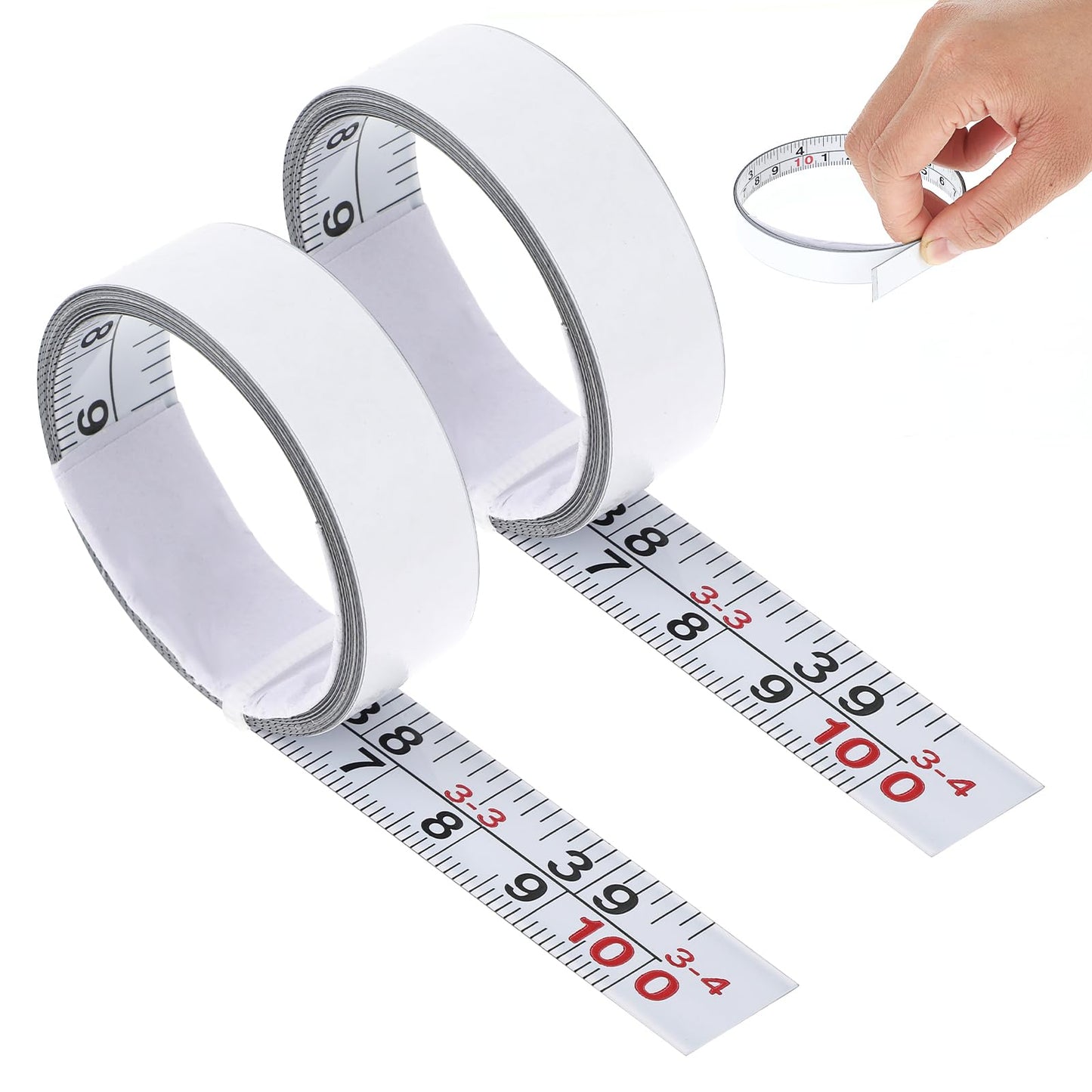 Giantree 2 Pcs Steel Self-Adhesive Measuring Tape, Imperial and Metric Scale Workbench Ruler Sticker 39" Left to Right Reading Sticky Tape with Adhesive Backing for Woodworking Saw Drafting Table