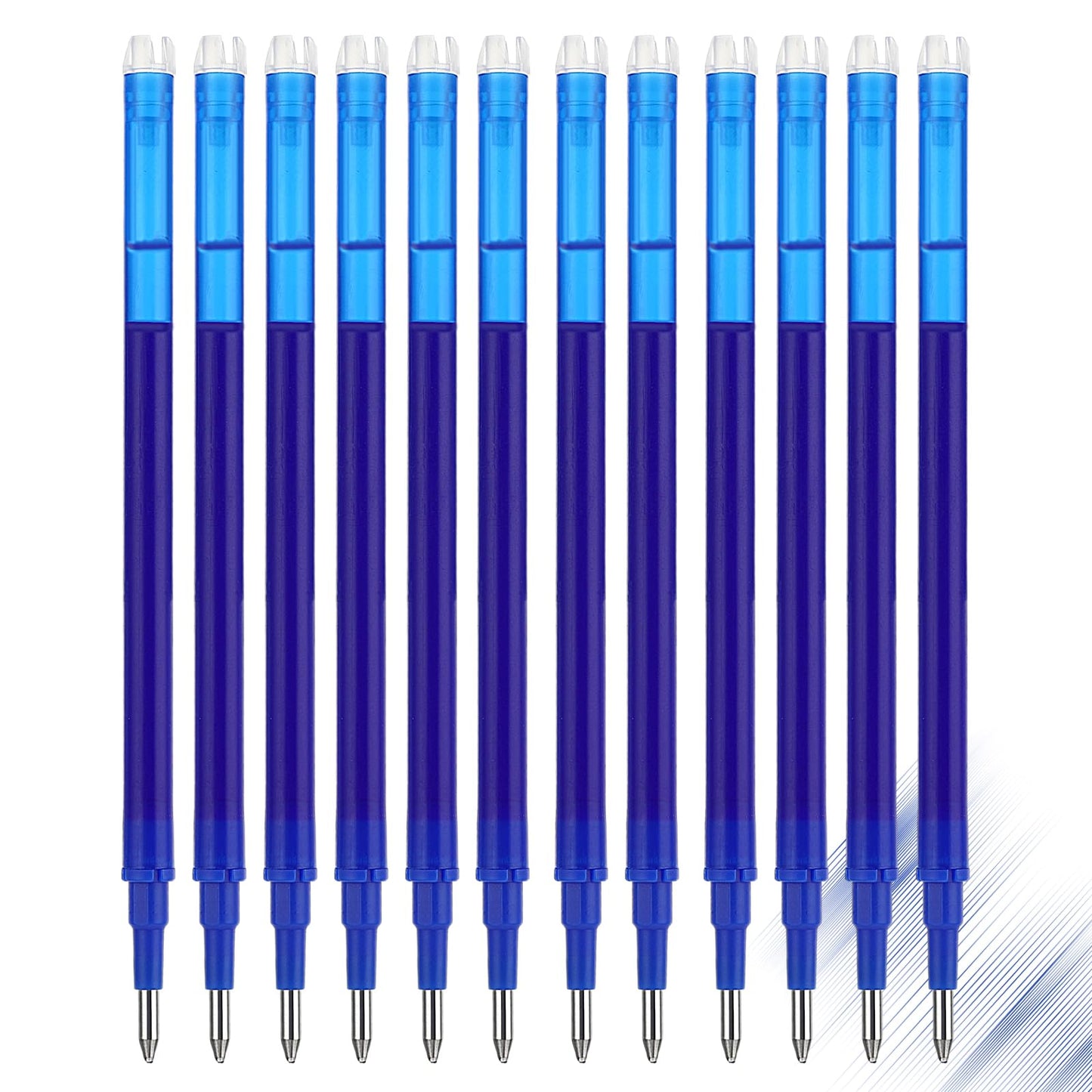 Molain 12pcs Erasable Replacement Refills, Upgraded 0.7 mm Gel Pen Refills Erasable Rollerball Pen Refills Smooth Writing Refill for Office School Supplies (Blue)