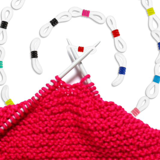 TIESOME 20 Pcs Knitting Needle Stoppers, Colorful Knitting Needle Hugger Silicone Stitch Stopper Knitting Needles Point Protectors for Knitting Needles Crocheting Projects Knitting Accessories