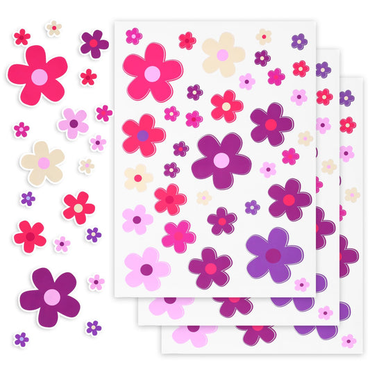 MBAIYO 105Pcs Flowers Bike Stickers, Flower Car Stickers Set Waterproof Car Decals Vinyl Decals Bike Decoration Bikes Sticker for Bikes(Muticolor)