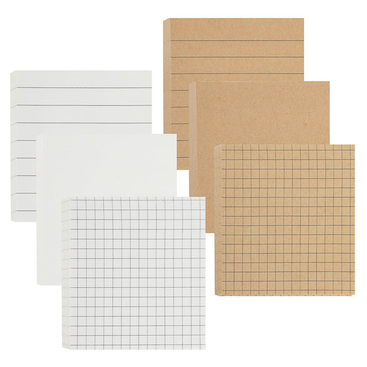 Jeffdad 480 Pcs Sticky Notes 3x3 Inches, 6 Packs Kraft Paper Eye Protection Adhesive Self-Stick Notes, Reminders Memo Notes for Office Home School Meeting