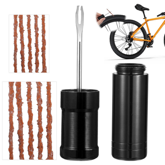 Giantree Tubeless Bike Tire Repair Kit, Bike tire repair kit for Road Bicycle and Mountain Bike MTB Tires Fix a Puncture or Flat Include Storage Canister Plugger Tool with Plugs and 10 Bacon Strips