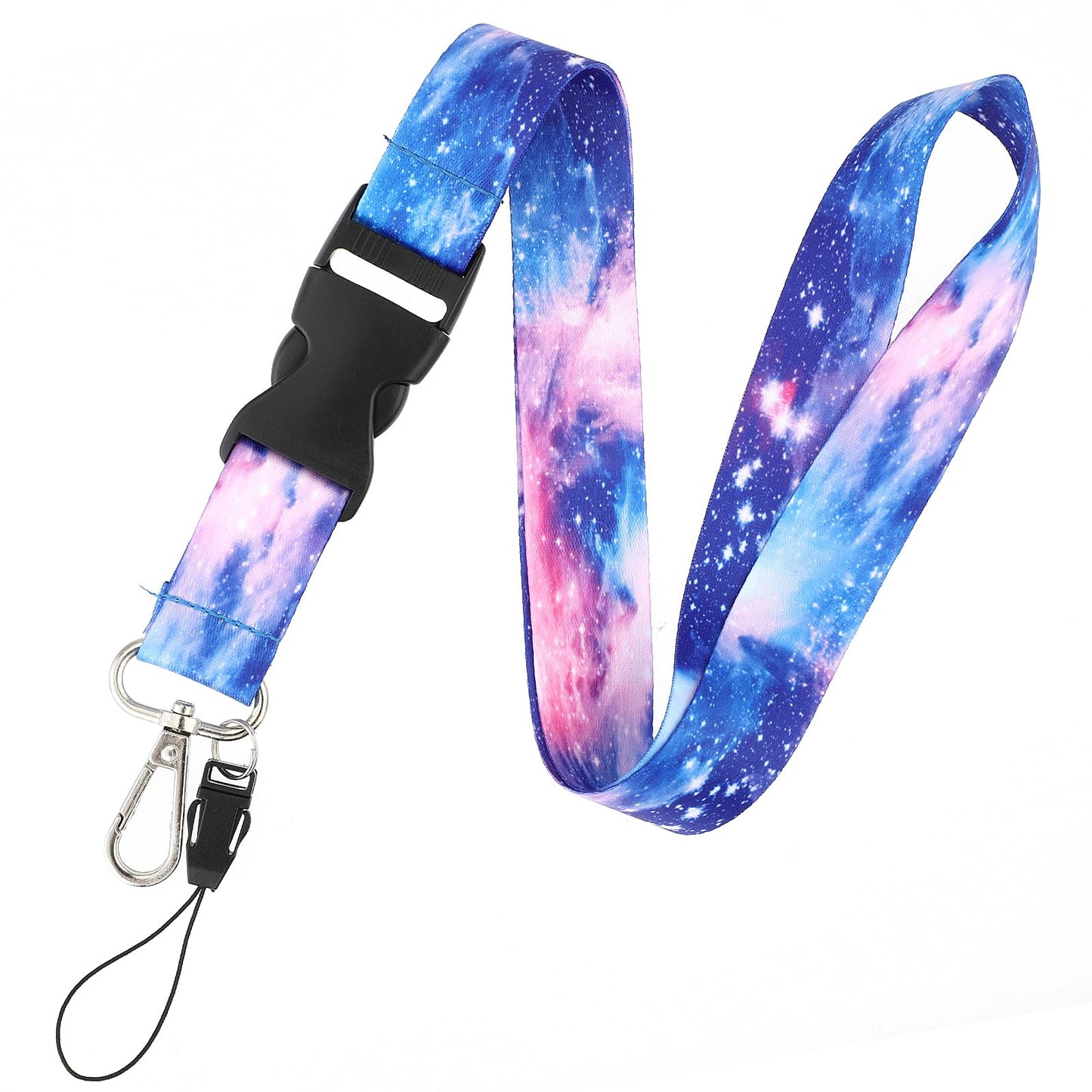 Molain Badge Lanyards with Quick Release Buckle, Starry Sky Style Lanyard with Swivel Lobster Clasp, Heavy Duty Lanyard for Keys, Mobile Lanyard for Teachers Nurse Employees Students(Starry Sky-02)