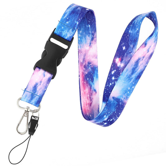 Molain Badge Lanyards with Quick Release Buckle, Starry Sky Style Lanyard with Swivel Lobster Clasp, Heavy Duty Lanyard for Keys, Mobile Lanyard for Teachers Nurse Employees Students(Starry Sky-02)