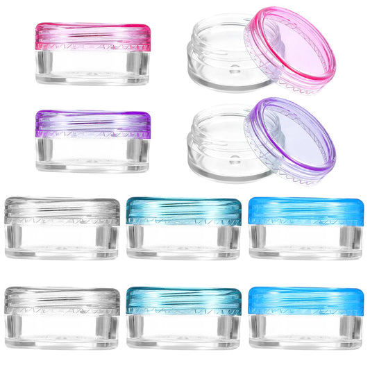 AOZUO 10pcs Sample Containers with Lids, 5g Small Travel Size Containers Reusable Tiny Sample Jars Mini Cosmetic Storage Containers Jars for Toiletries Creams Lotions Lip Balm Oils