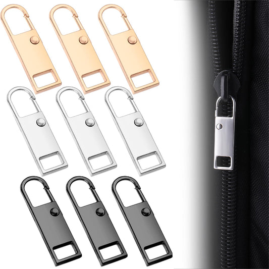 Bewudy 9 Pcs Removable Zipper Pull Tab Replacement, Metal Zipper Pull Replacement Zipper Repair for Small Holes Zipper Black Zipper Pulls for Jackets Luggage Backpacks Purses Boots Pants Tents