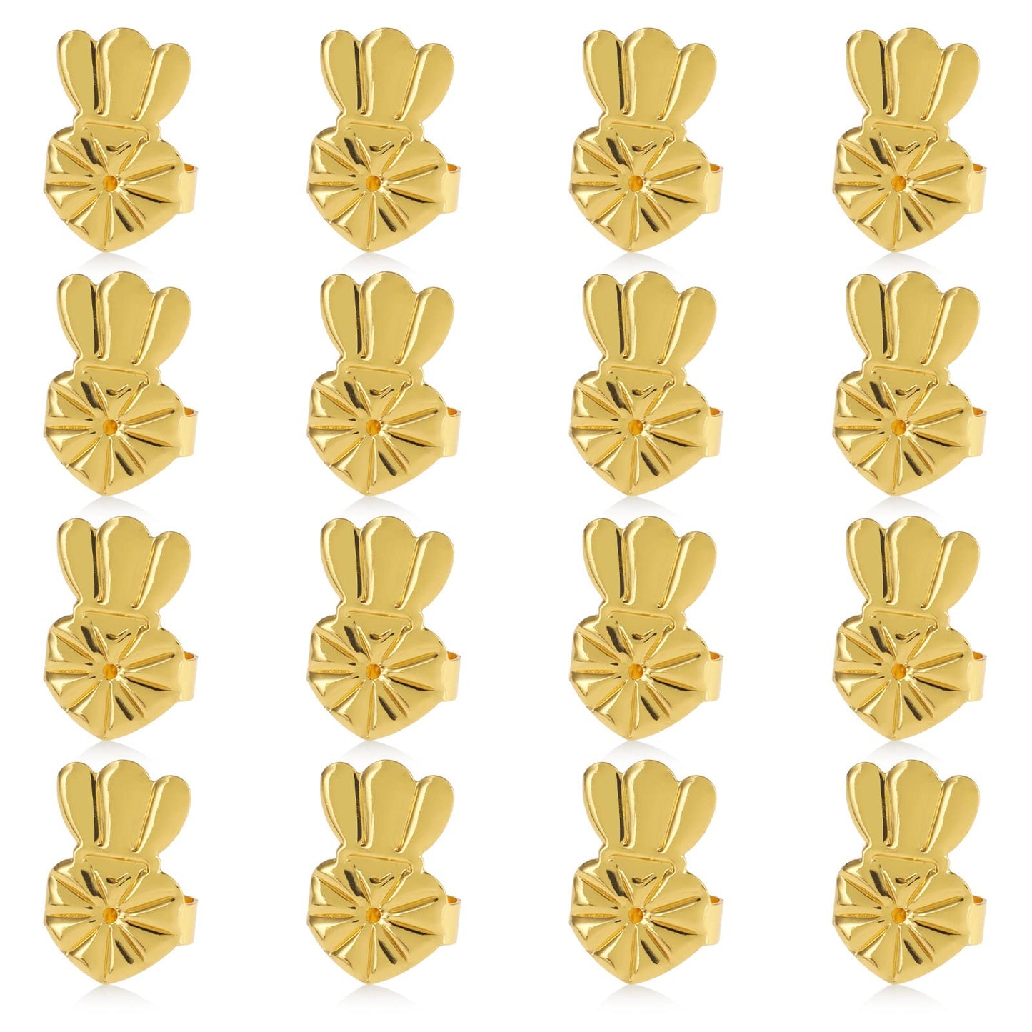 cobee 8 Pairs Earring Lifters, Adjustable Earring Backs for Droopy Ears Hypoallergenic Earring Backs for Studs Heavy Earring(Gold)