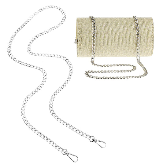 Molain 47"/120cm Bag Chain, Metal Chain Carrying Strap Chain Handbag Chains Crossbody Replacement Chain with Metal Buckles for Handbag Shoulder Cross Body Bag(Silver)