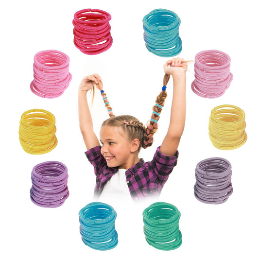 cobee 300pcs Elastic Hair Ties Bulk, Small Mini Girls Hair Bands No Damage Ponytail Holders Hair Scrunchies Hair Accessories for Women Curly Thick Thin Hair(5 Colors)