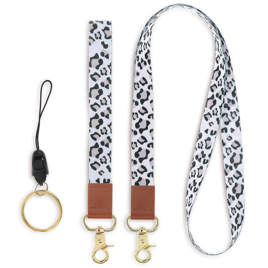 Bewudy Cell Phone Lanyard, Phone Lanyard Crossbody, Wrist Strap, Lanyards for Keys, Adjustable Shoulder Neck Straps for Case ID Badges (Black Grey)