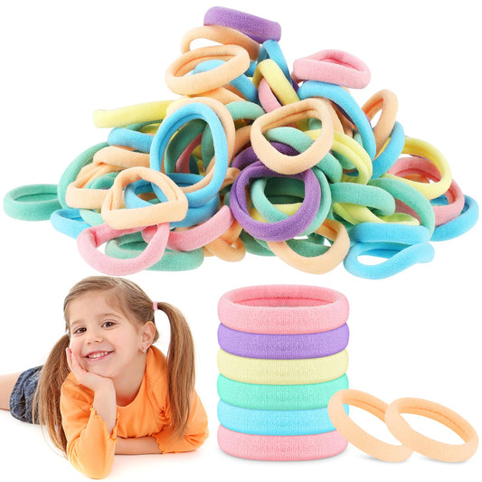 Amaxiu Nylon Hair Ties for Women, 100PCS Hair Bobbles No Damage for Thick Hair Elastic Hair Band Bulk Hair Ties Ponytail Holders Headbands Stretch Hair Bands Hair Accessories(Candy, 4mm)