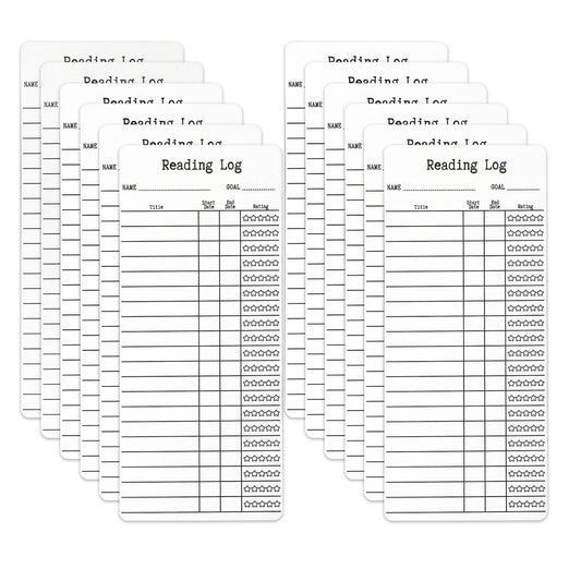 Molain 12PCS Reading List Bookmark, Book Tracker Bookmark, 3 x 8 Inch Library Card Bookmark Creative Book Accessories for Reading Lovers, Teachers, Students, Book Lovers(Reading List)