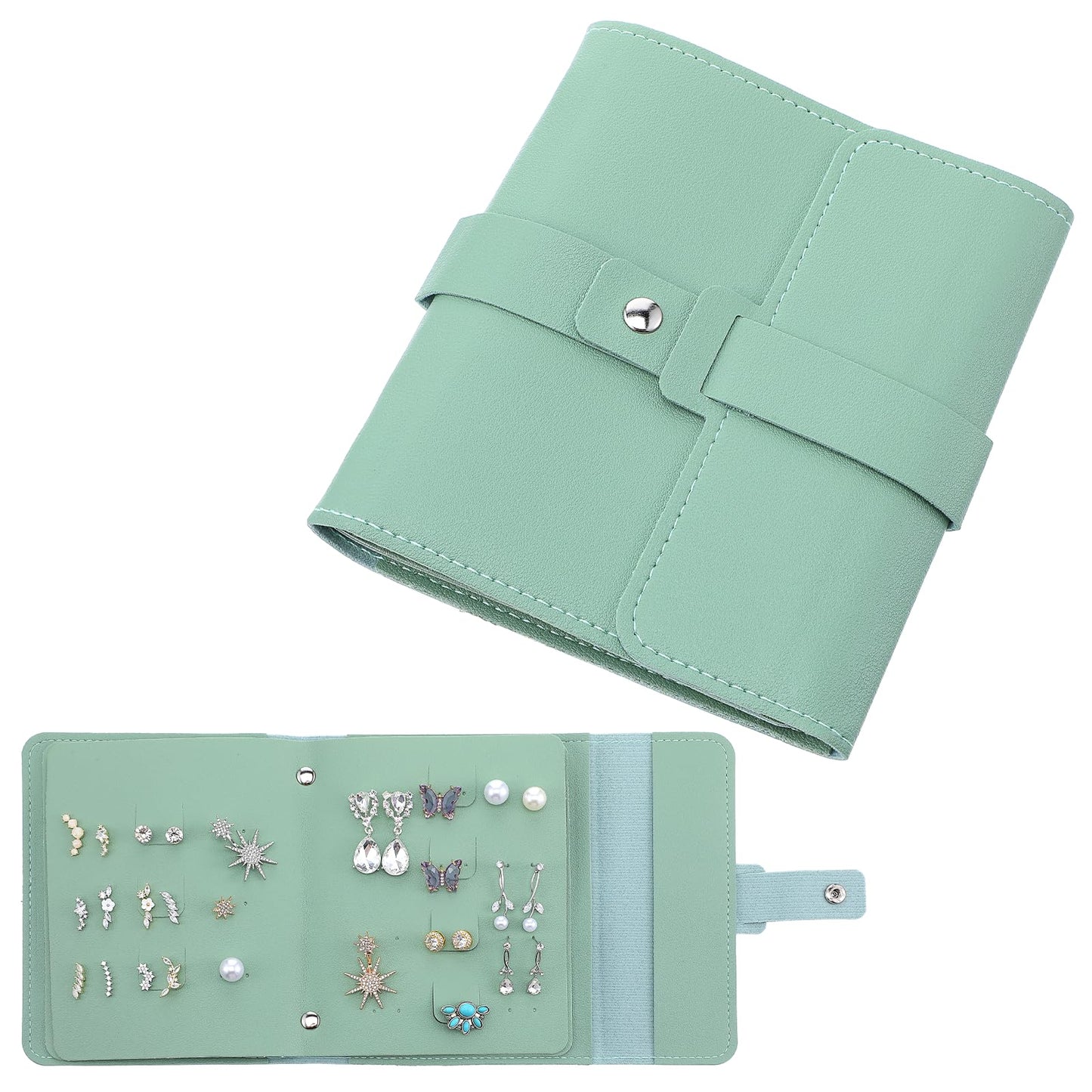 Yuanchu Earring Storage, Earring Book Organiser, Travel PU Earring Case, Earrings Folder, Holds 42 Pairs of Stud Earrings, Portable Jewellery Organiser, Jewellery Box for Girls, Women, Ladies