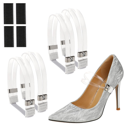 Molain 2 Pairs Shoe Laces for Heels, Detachable Ankle Straps Replacement for Holding Loose High Heels Pumps Elastic Dual-Purpose Shoe Belt Band for Women Girls Holding Heels(Transparent)