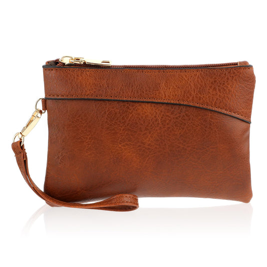 Giantree Wristlet Clutch Purses for Women Leather Wristlet Wallet Clutch Purses Evening Handbags Envelope Purse For Women Ladies Gifts (Brown)