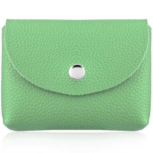 simarro Women Coin Purse, Imitation PU Leather Snap Buckle Coin Purse Portable Change Purse Coin Wallet Change Holder for ID Key Headset Lipstick Women Men (Sunshine Green)