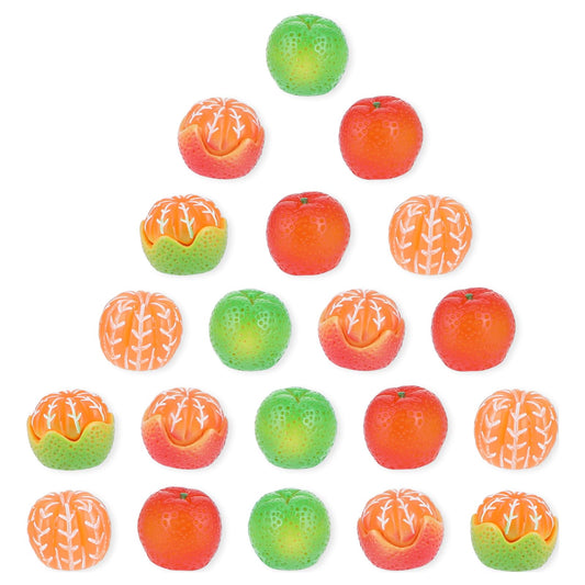 Amaxiu 20 Pcs Orange Tangerine Car Decoration, Mini Orange Red Tangerine Car Rearview Mirror Dashboard Paste Decor for Car Interior Home Office Desk Decoration