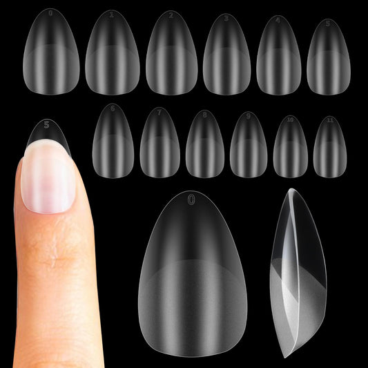 simarro 120Pcs Short Square Soft Gel Nail Tip Kit, Gel Full Cover Nail Tips for Nail Extensions Resin Clear Strong False Press on Nails