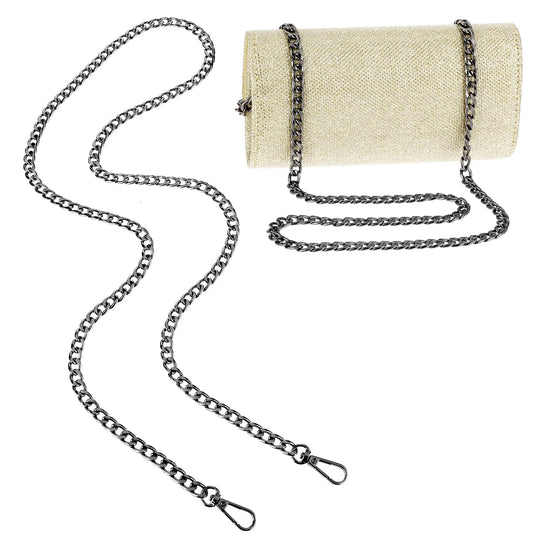 Molain 47"/120cm Bag Chain, Metal Chain Carrying Strap Chain Handbag Chains Crossbody Replacement Chain with Metal Buckles for Handbag Shoulder Cross Body Bag(Black)