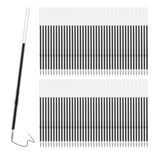 Bewudy 100 Pcs Retractable Pen Refills, 0.7mm Pen Refills for Ballpoint Pens, Black Ink Refills with Smooth Writing, Pen Ink Refill for Office School Supplies (Black)