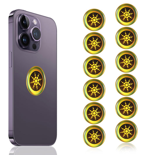 Andibro 12 PCs Gold Protection Cell Phone Sticker, New Phone Protector for Mobile, Computer, Radio, Laptop, Tablet PC, WiFi Router, TV, All E-Devices(Gold) (Silver)