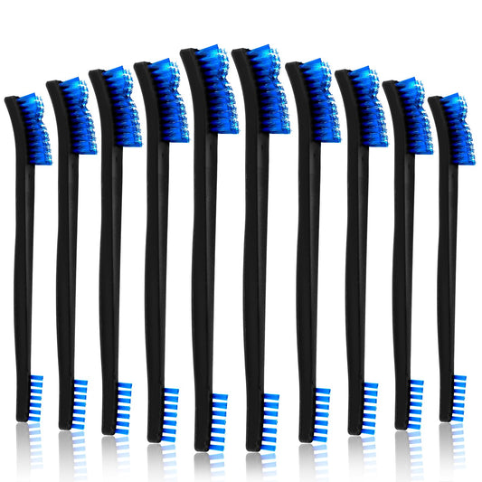 JIEYAO10Pcs Double-Ended Detailing Brushes, Small Brushes for Cleaning Small Parts, Small Cleaning Brushes Set Mini Cleaning Brush All Purpose Stiff Bristles Brushes for Kitchen Sink Gaps Corner(Blue)