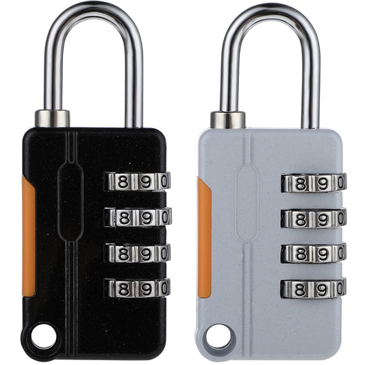 Bewudy 2 Pack Suitcase Padlocks 4 Digit Code Combination Padlocks, Luggage Locks Small Padlocks for Gym Locker Bike Gate Travel Suitcase Luggage Combo Digital Lock