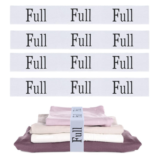 cobee 4 PCS Bed Sheet Organizer Bands, Bed Sheet Storage Organizer Closet Organization Sheet Straps Elastic Bedding Straps for Foldable Bedsheet Storage Labels for Linen Closet (Full)
