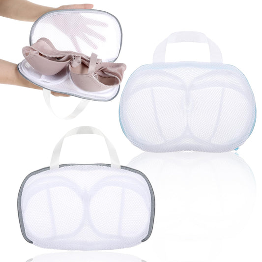 AOZUO 2 Pack Bra Wash Bags for Laundry, Lingerie Bag Underwear Brassiere Washing Net Bags with Zipper Reusable Bra Washer Protector for Washing Machine Delicates