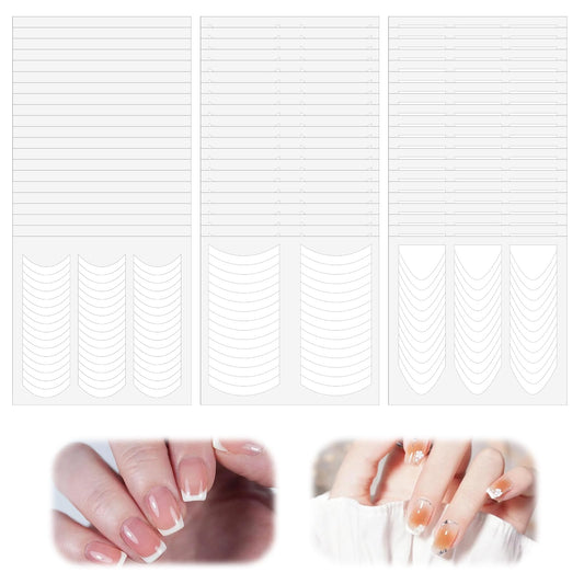 Giantree 50 Sheets French Manicure Nail Stickers, French Nail Tips Guides Self-Adhesive French Nail Sticker Tips White Nail Line Guide Decals for Edge Auxiliary DIY Decoration Stencil Tools(1860 Pcs)